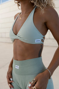 Brassière Twisted Dos Nu - Sauge